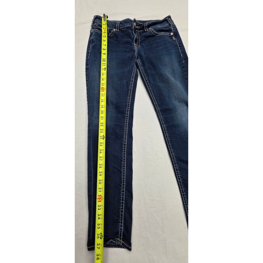 Silver Jeans Co Suki Mid Skinny Dark Wash Women's Denim Super Stretch W33 L31 - Picture 6 of 10